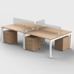 Parma Cluster of 4 Face-to-Face Workstations