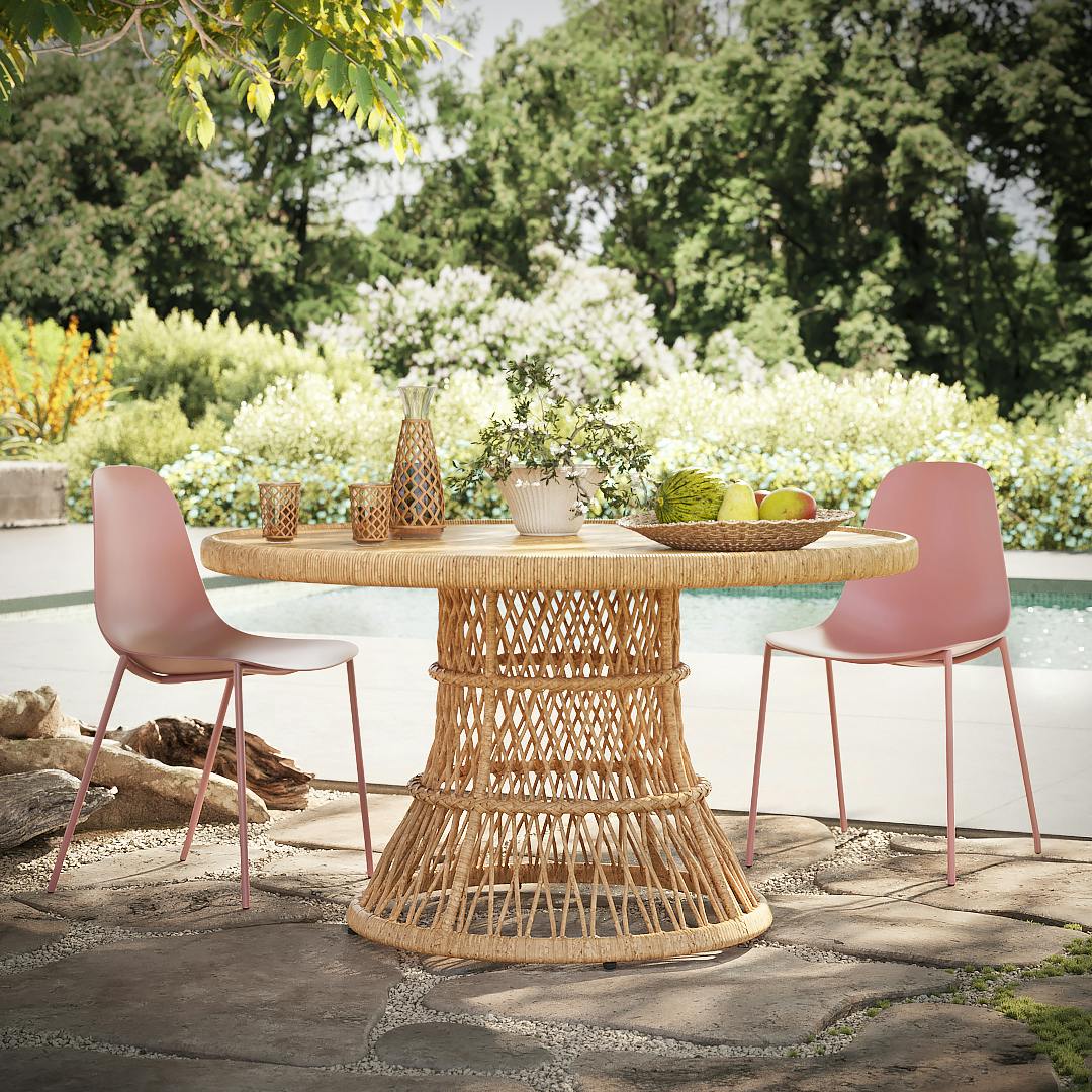 Calliope 54.5" Outdoor Dining Table - Wicker