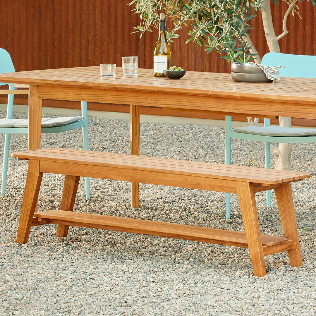 Eudo 58" Outdoor Bench - Bronze Teak