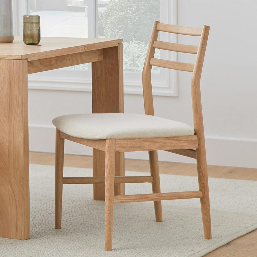 Wosla Dining Chair - Oak and Bristol Ivory