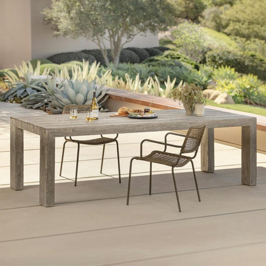 Atica 98" Outdoor Dining Table - Washed Acacia