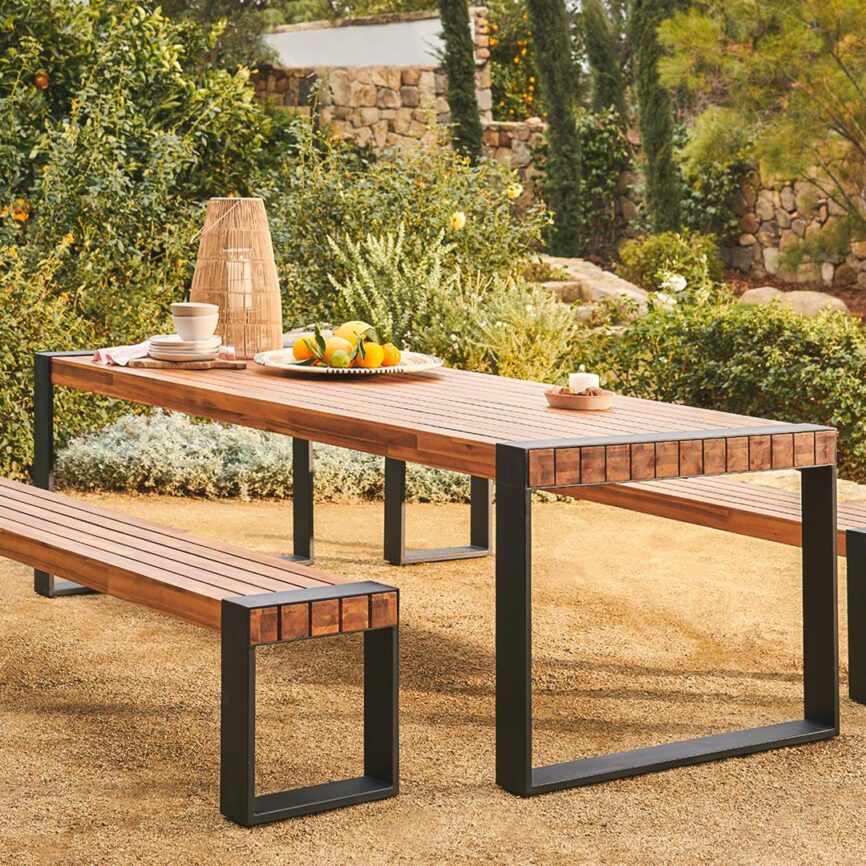 Lubek 94.5" Outdoor Dining Table - Tuscan Brown
