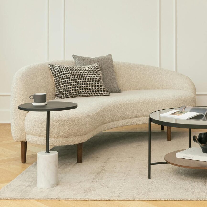 Kayra 87" Sofa - Ivory Bouclé