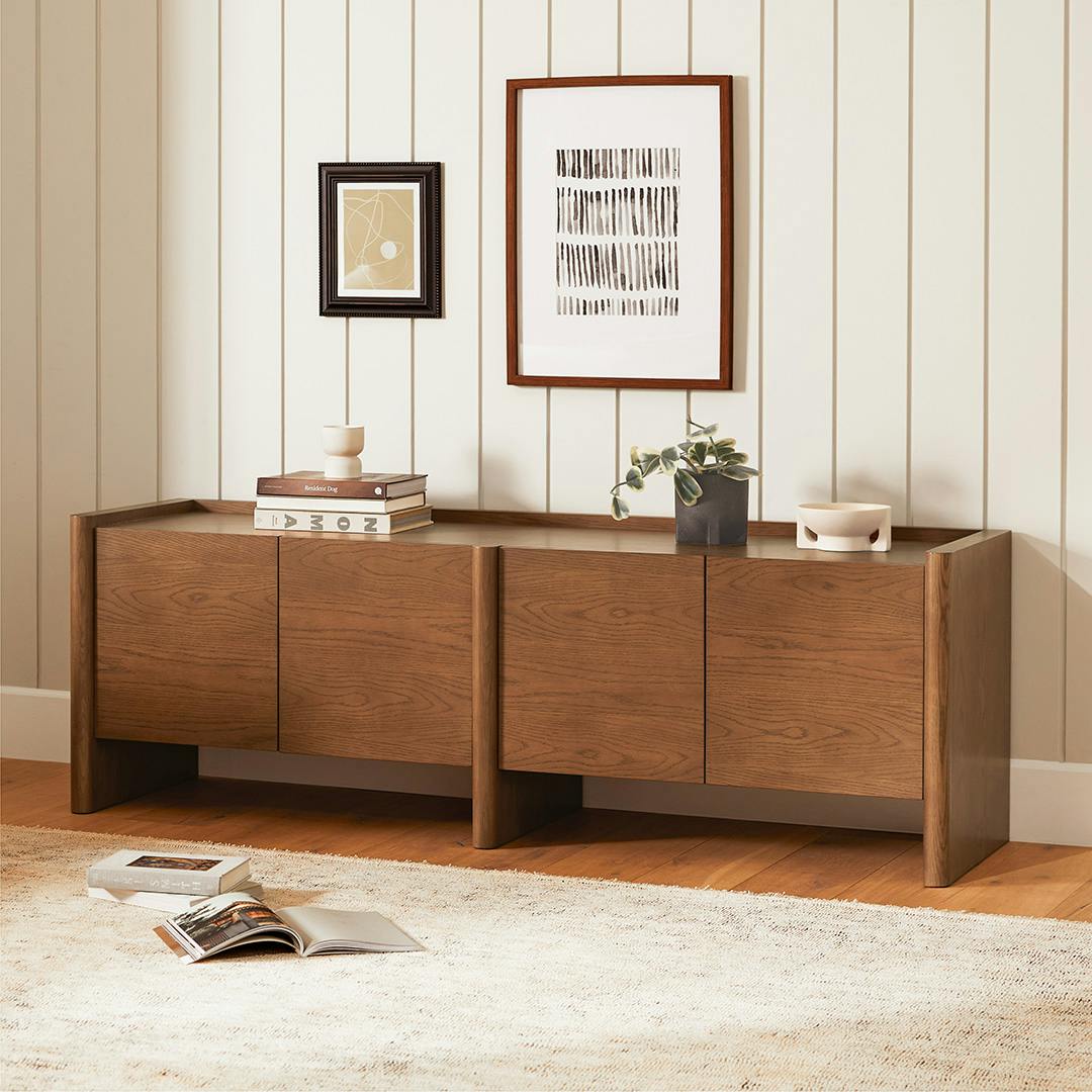 Torme 72" Media Unit - Smoked Oak