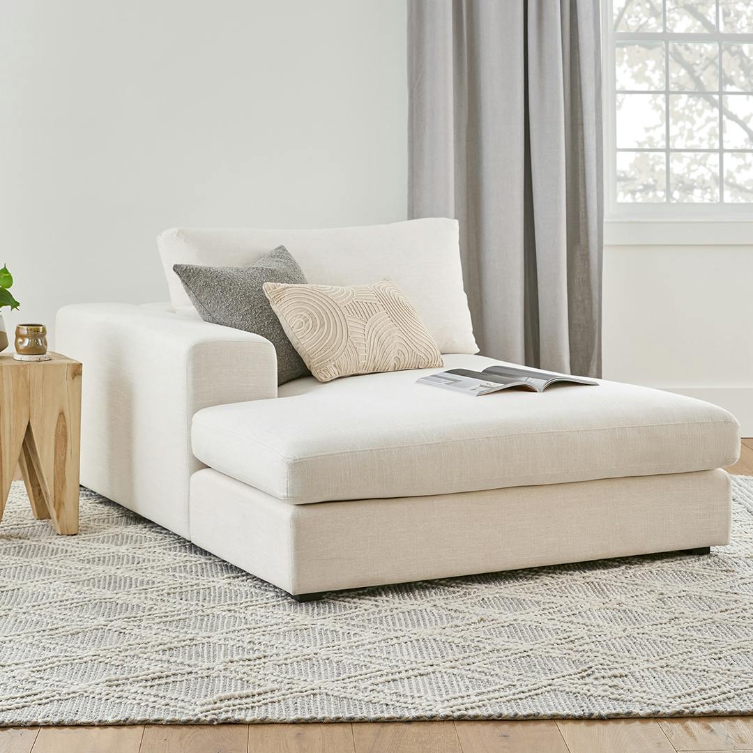Beta 49" Left Chaise Module - Quartz White