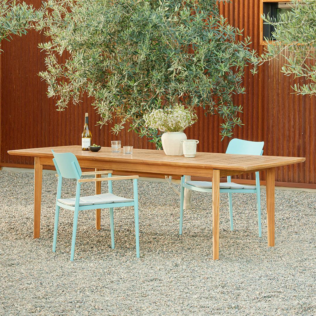 Marol 76.5" - 95.5" Outdoor Extendable Dining Table - Bronze Teak