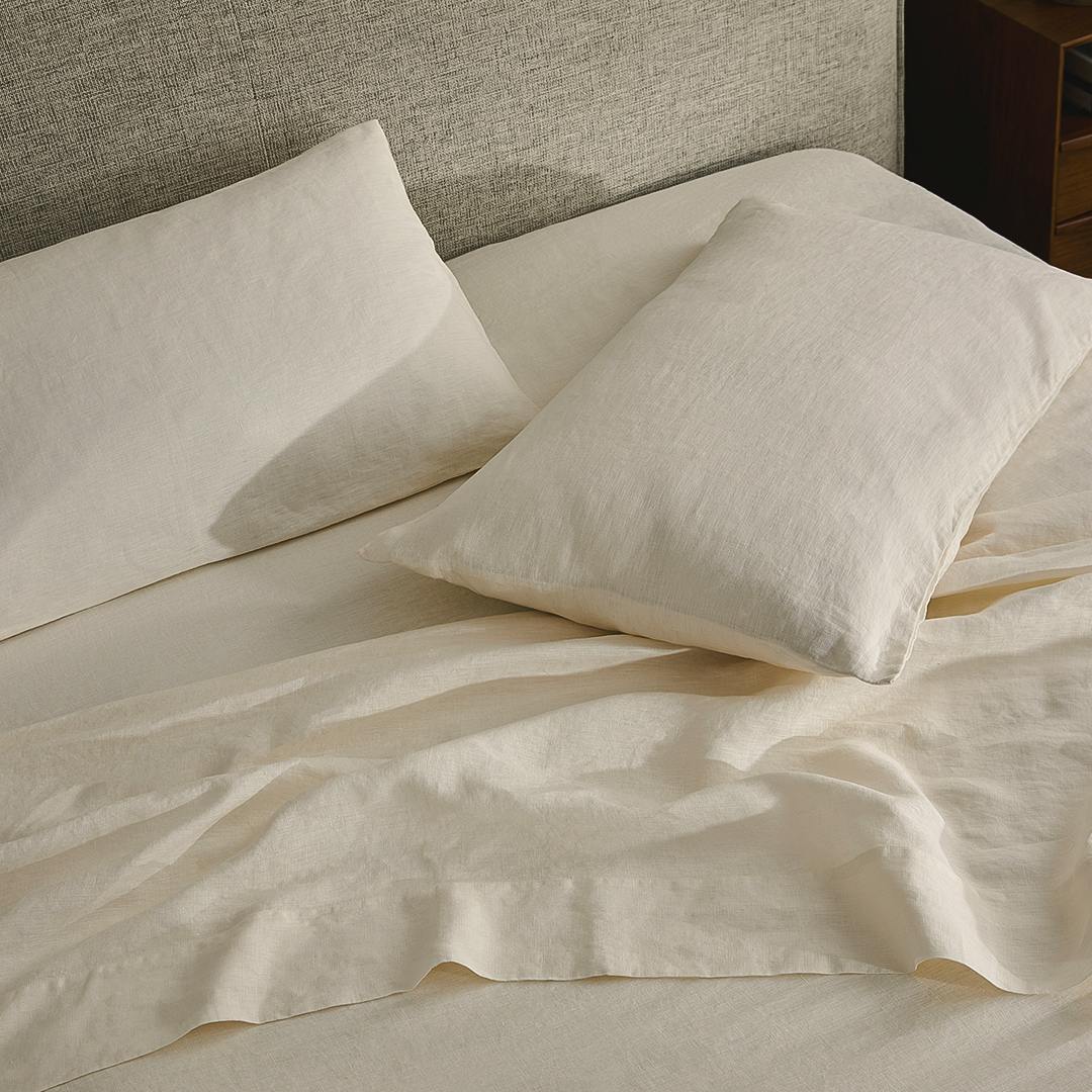 Alto King Linen Sheet Set - Ivory White