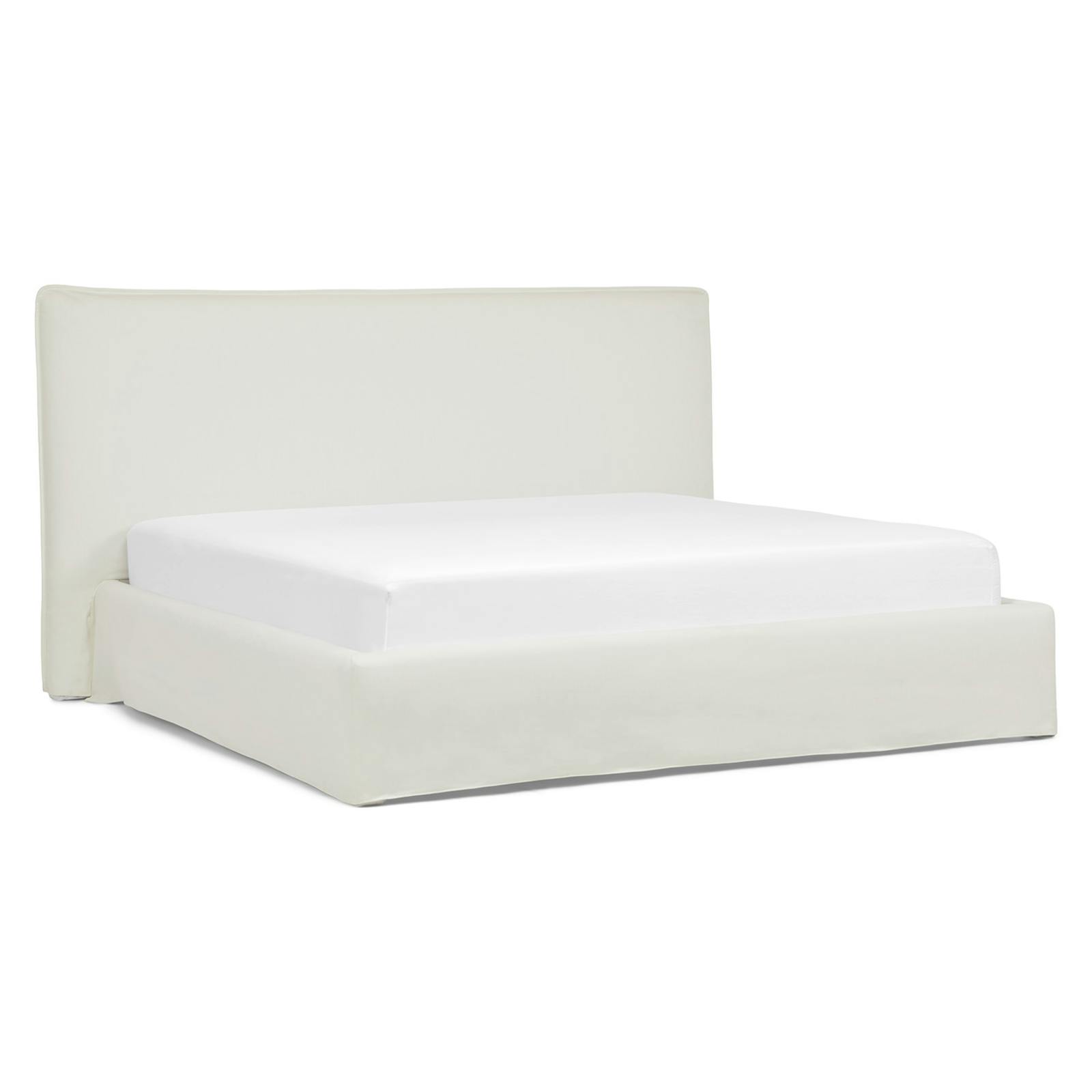 Saba King Slipcover Bed - Boulevard White