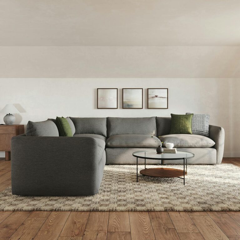 Leigh 126" Modular Corner Sectional - Silver Gray