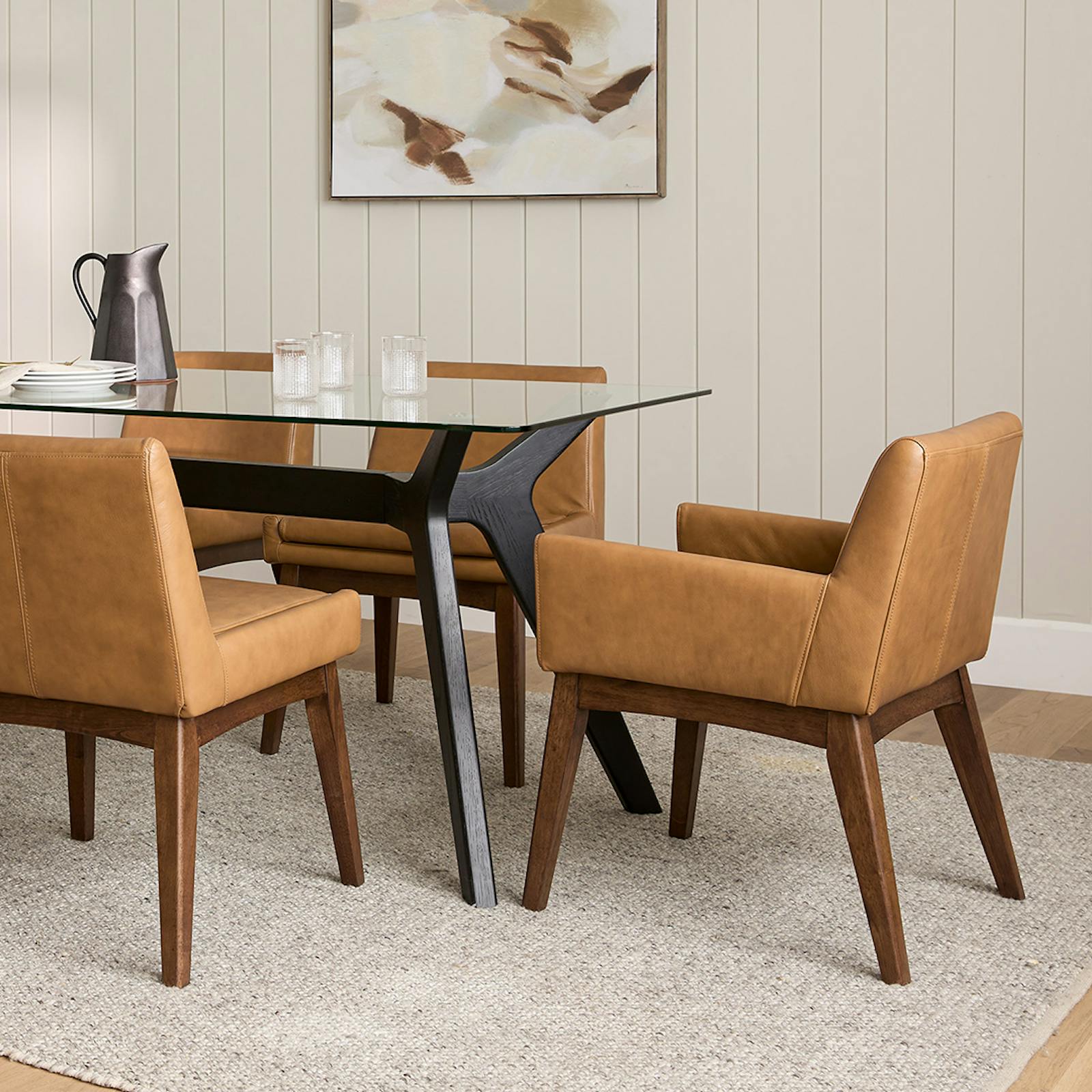 Chantel Leather Dining Armchair - Toscana Tan