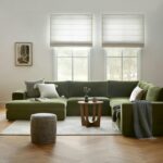 Beta 133.5" Left Modular Conversational Sectional - Cypress Green