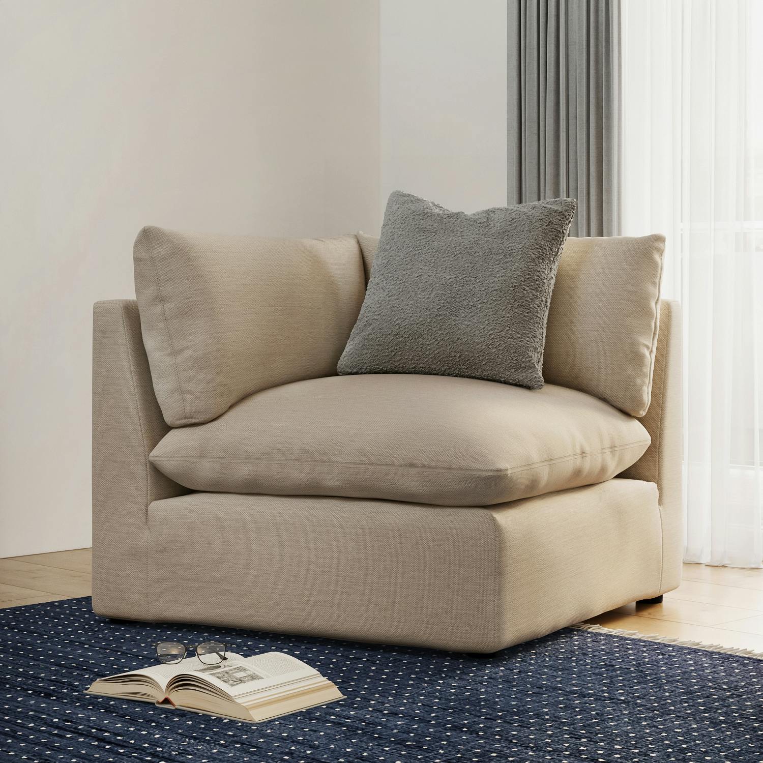 Leigh 41" Corner Chair Module - Silver Taupe