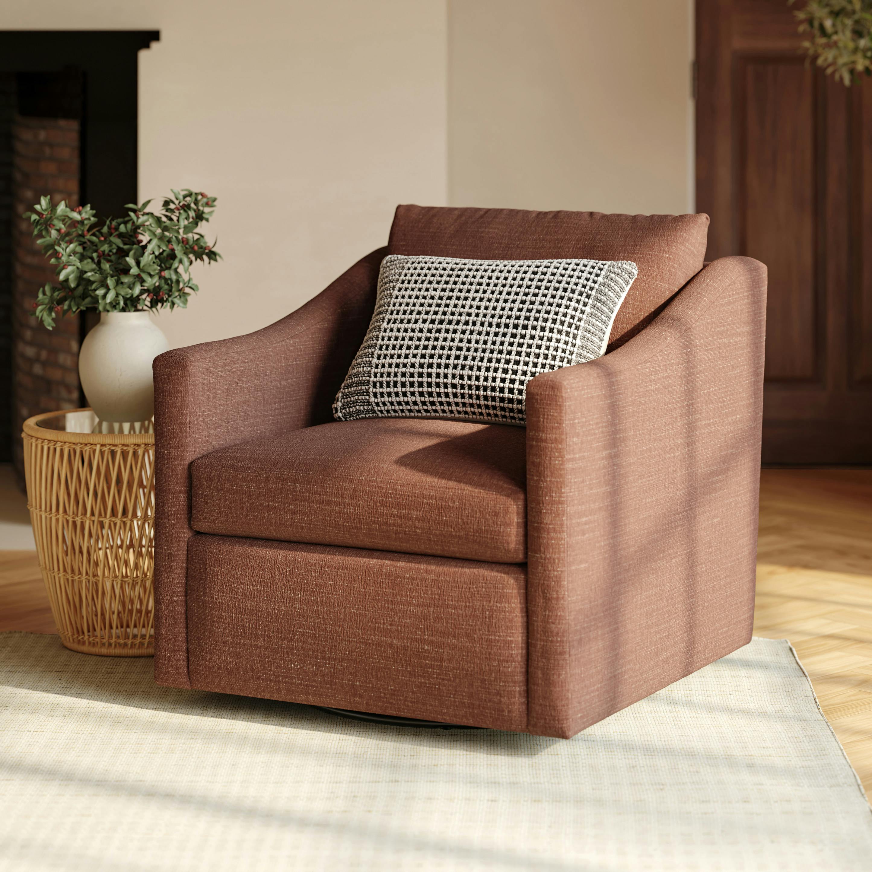 Landry 32" Swivel Lounge Chair - Napa Rust