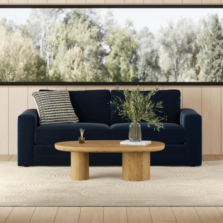 Riley 84" Velvet Sofa - Hale Ink