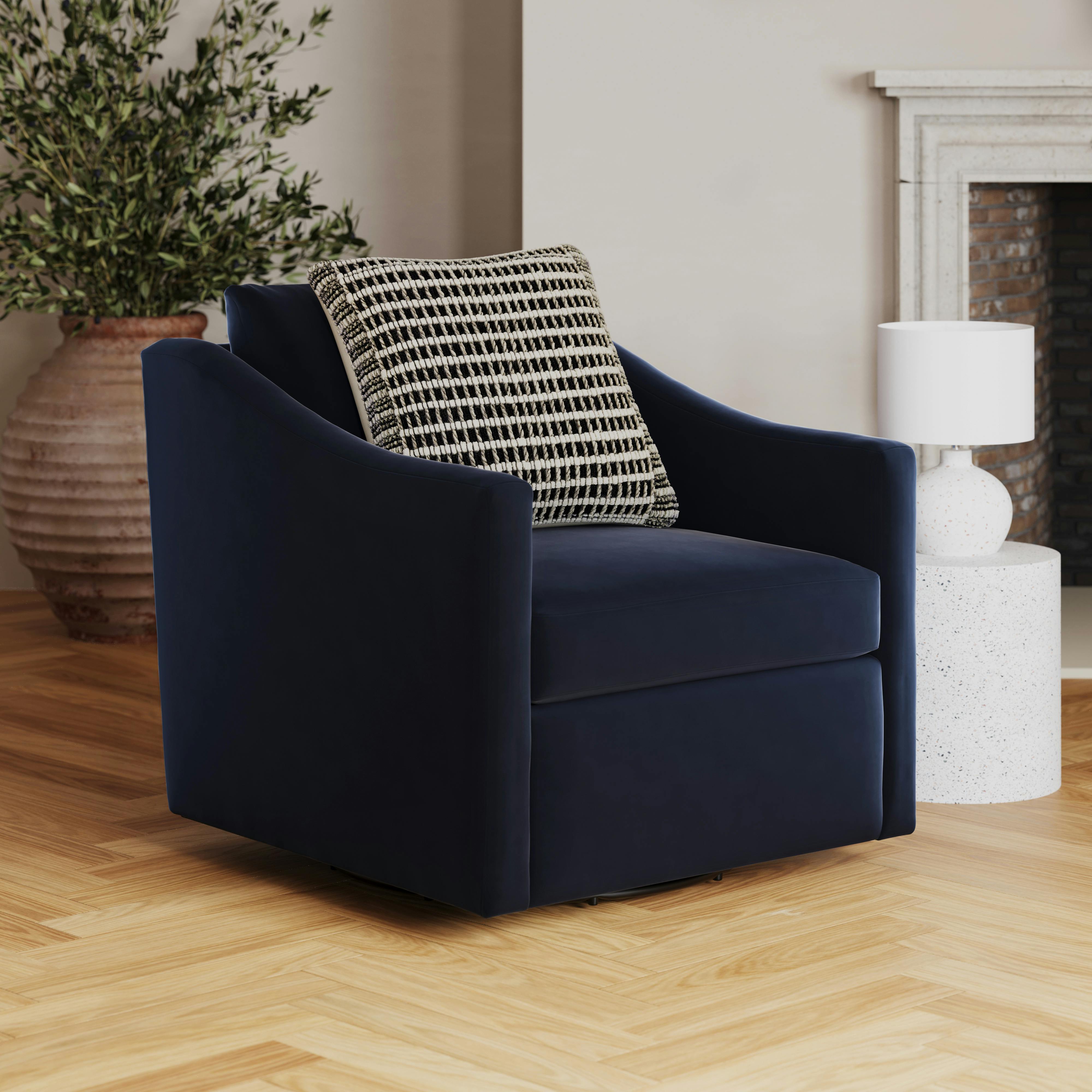 Landry 32" Velvet Swivel Lounge Chair - Hale Ink