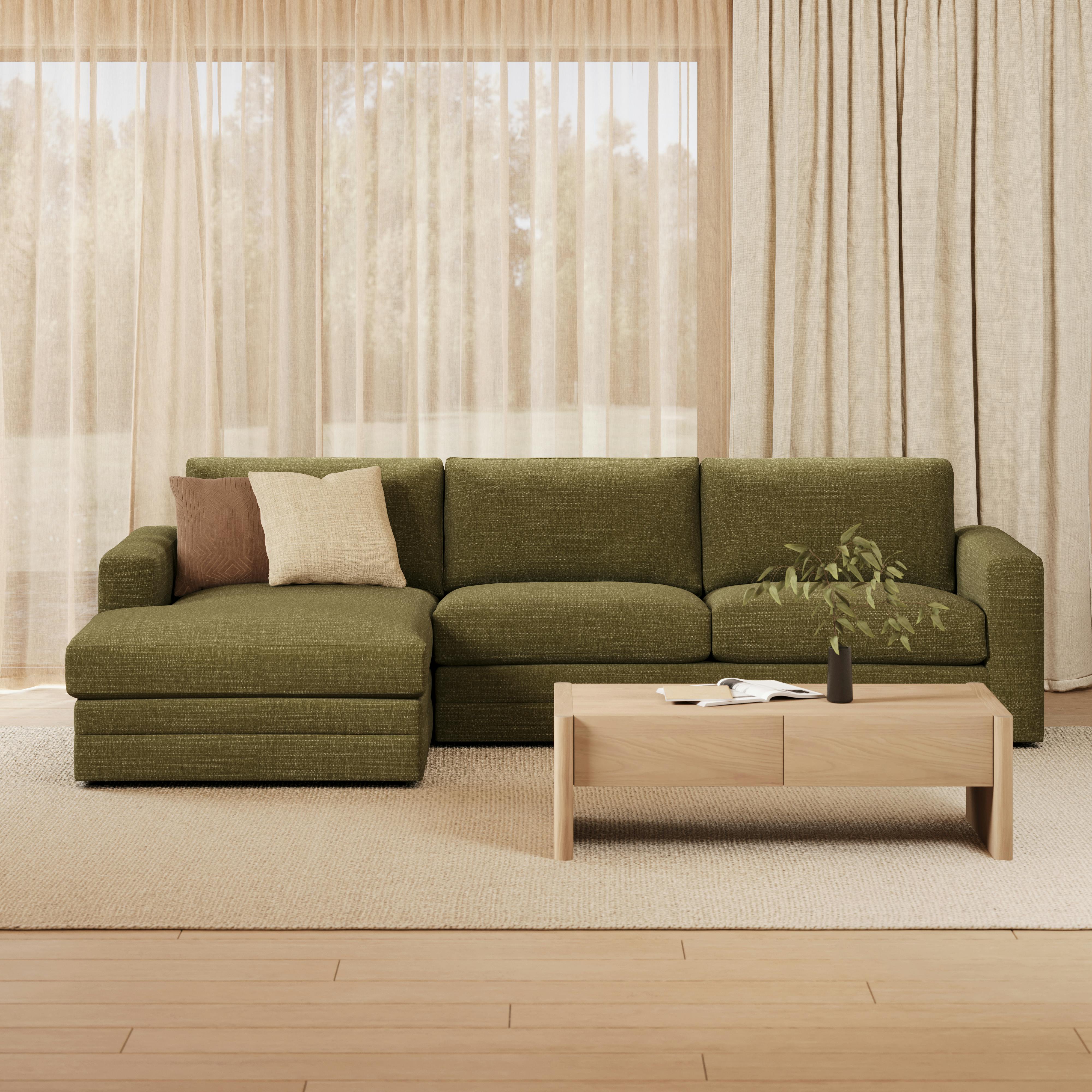 Riley 118.5" Left Sectional - Napa Moss