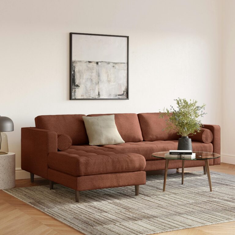 Sven 100" Tufted Left Sectional - Ratine Oxide