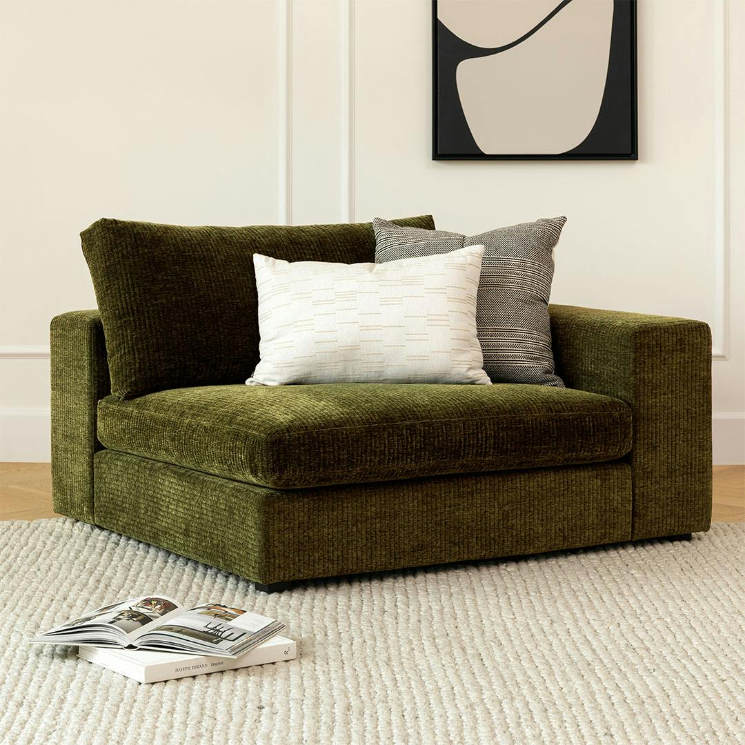 Beta 49" Right Arm Chair Module - Cypress Green