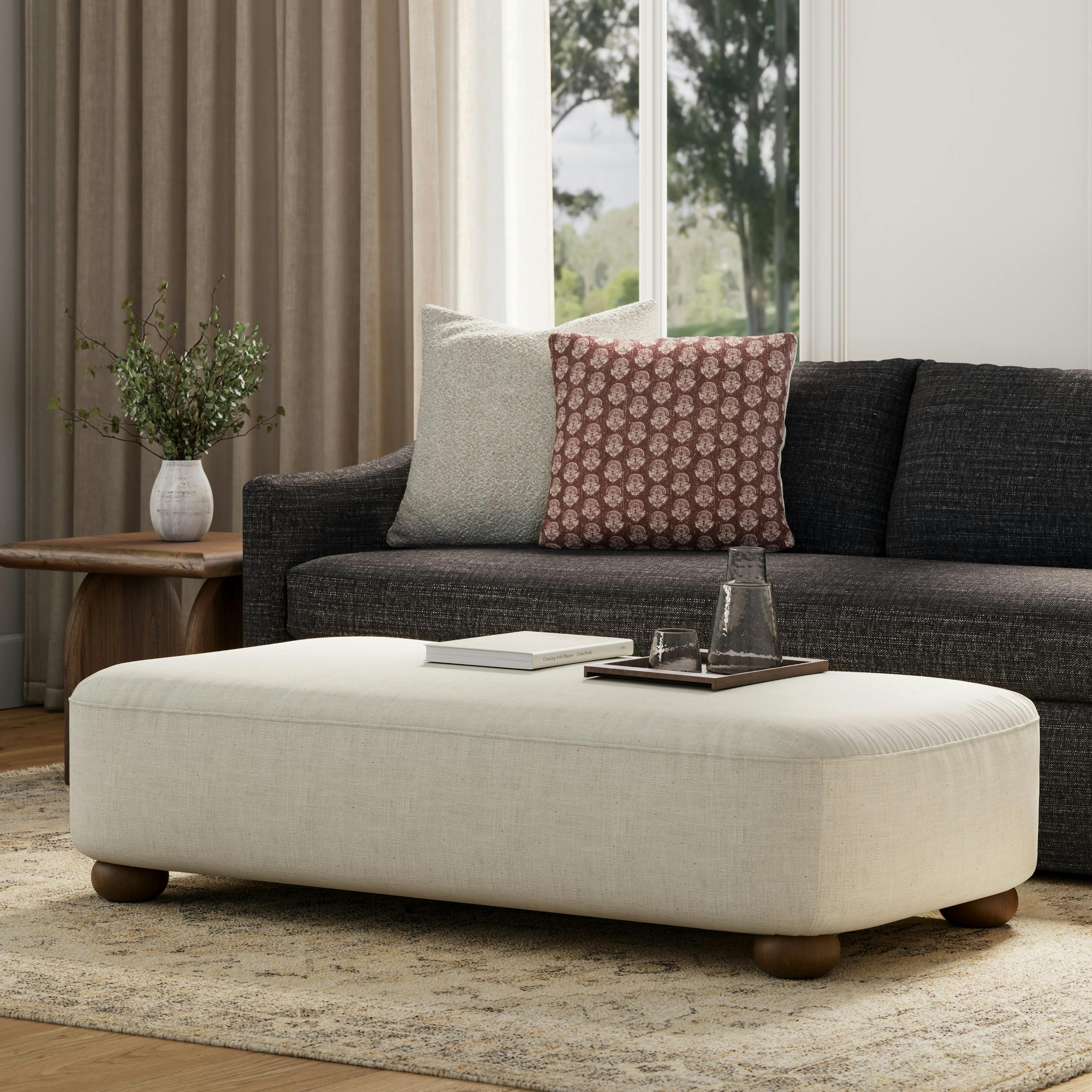Berkley 59" Ottoman - Salt Beige