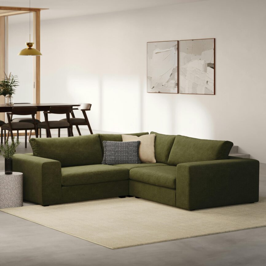Beta 94" Modular Corner Sectional - Cypress Green