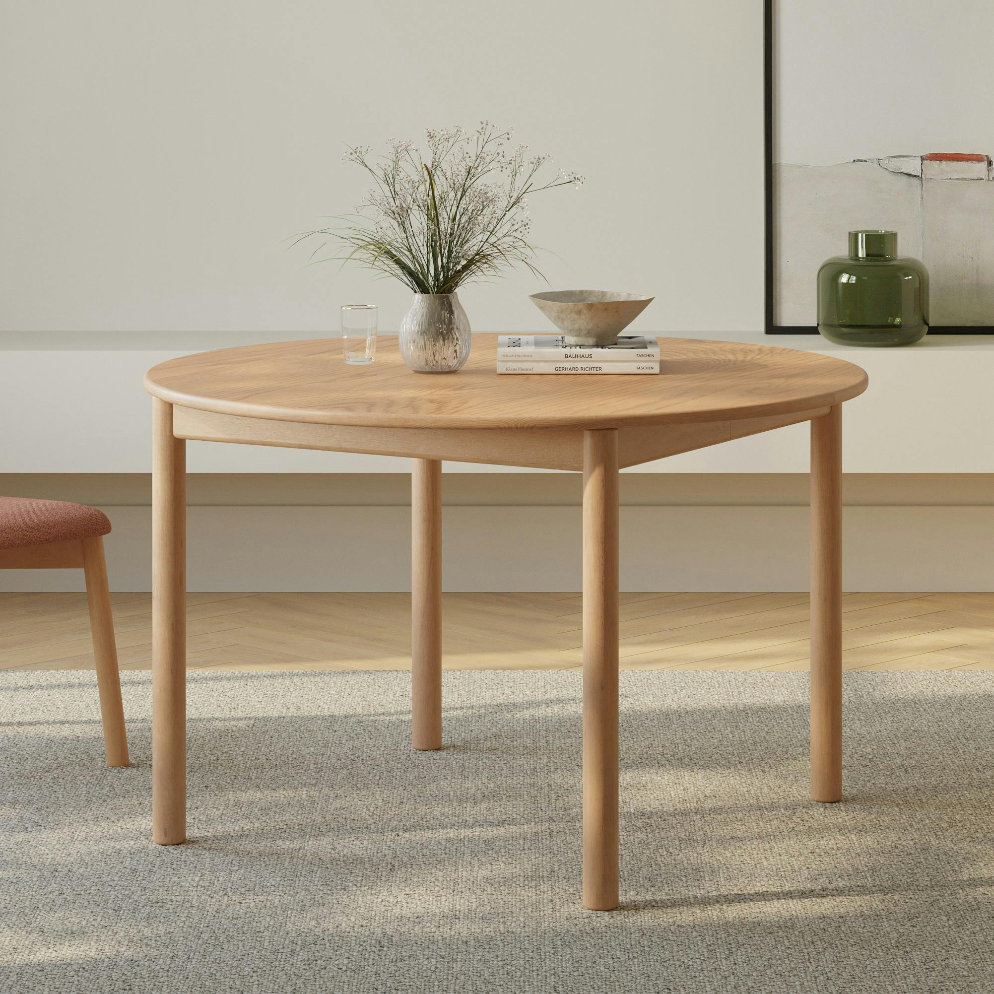 Heidi 48" - 67.75" Extendable Round Dining Table - White Oak