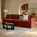 Lenae 104" Velvet Modular Sofa - Hale Rust