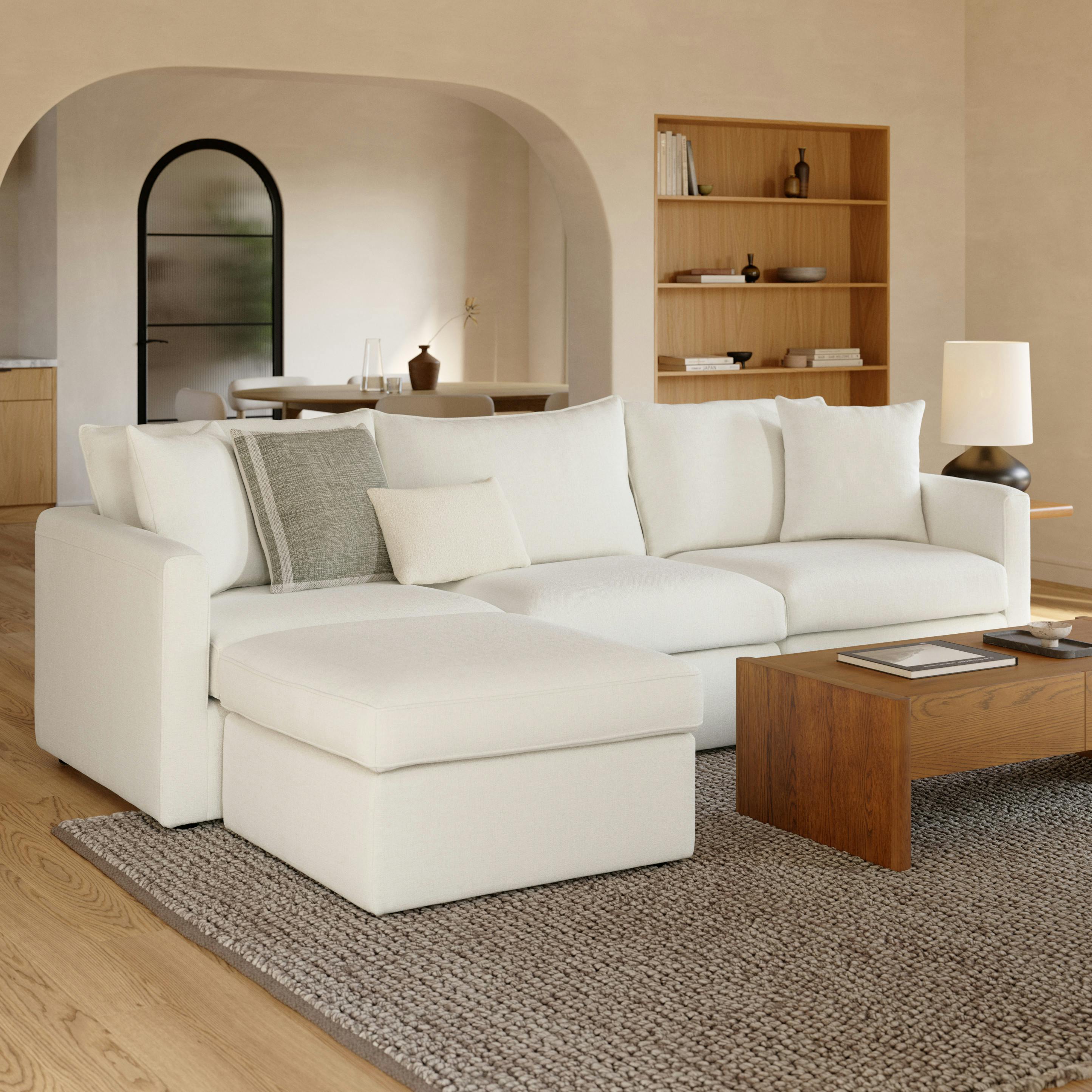 Lenae 104" Reversible Modular Sectional - Savoy Ivory