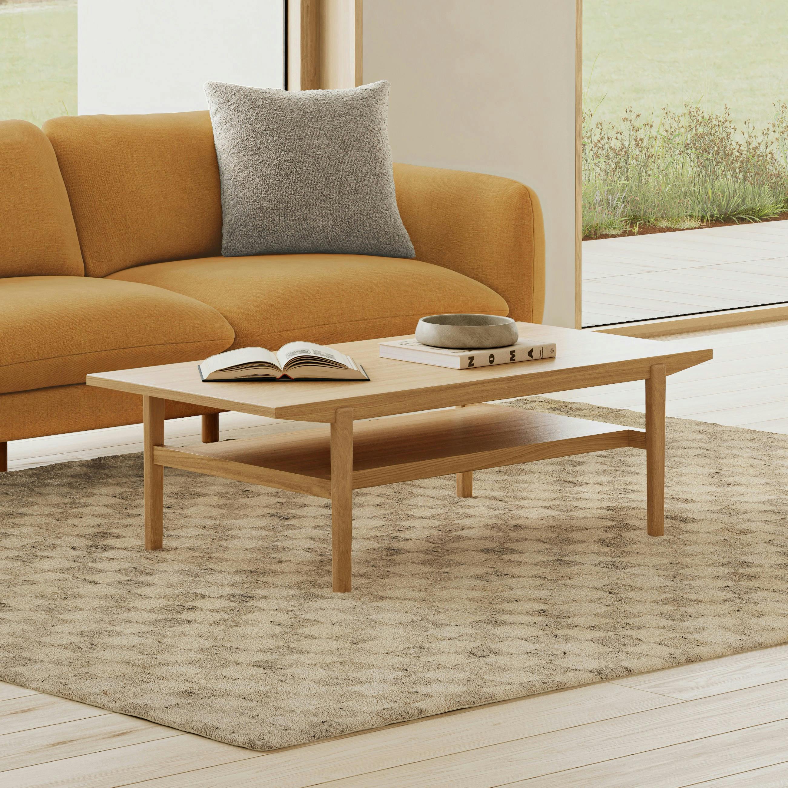 Cooper 51" Rectangular Coffee Table - Natural Oak