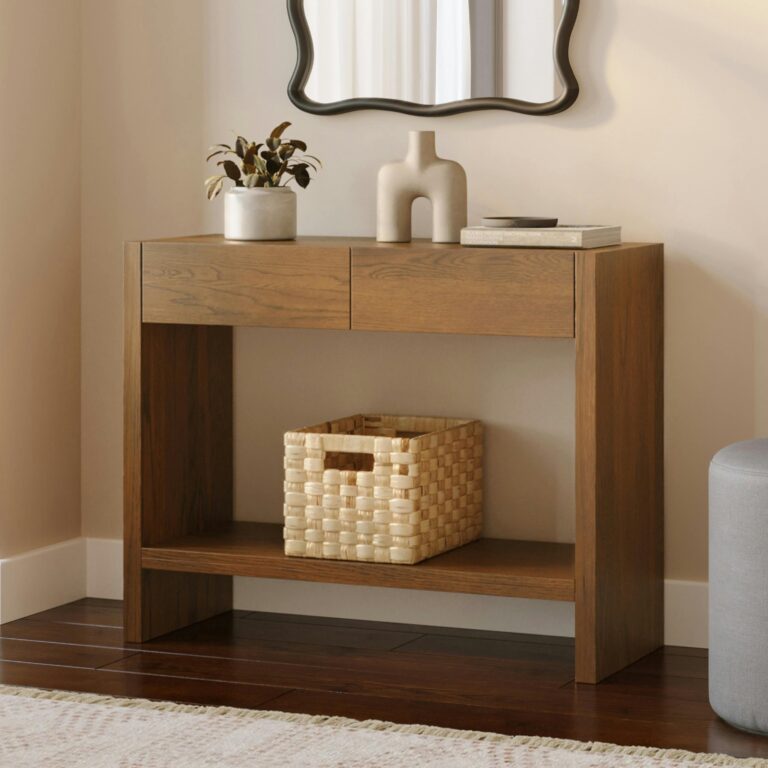 Leif 37" Storage Console - Smoked Oak