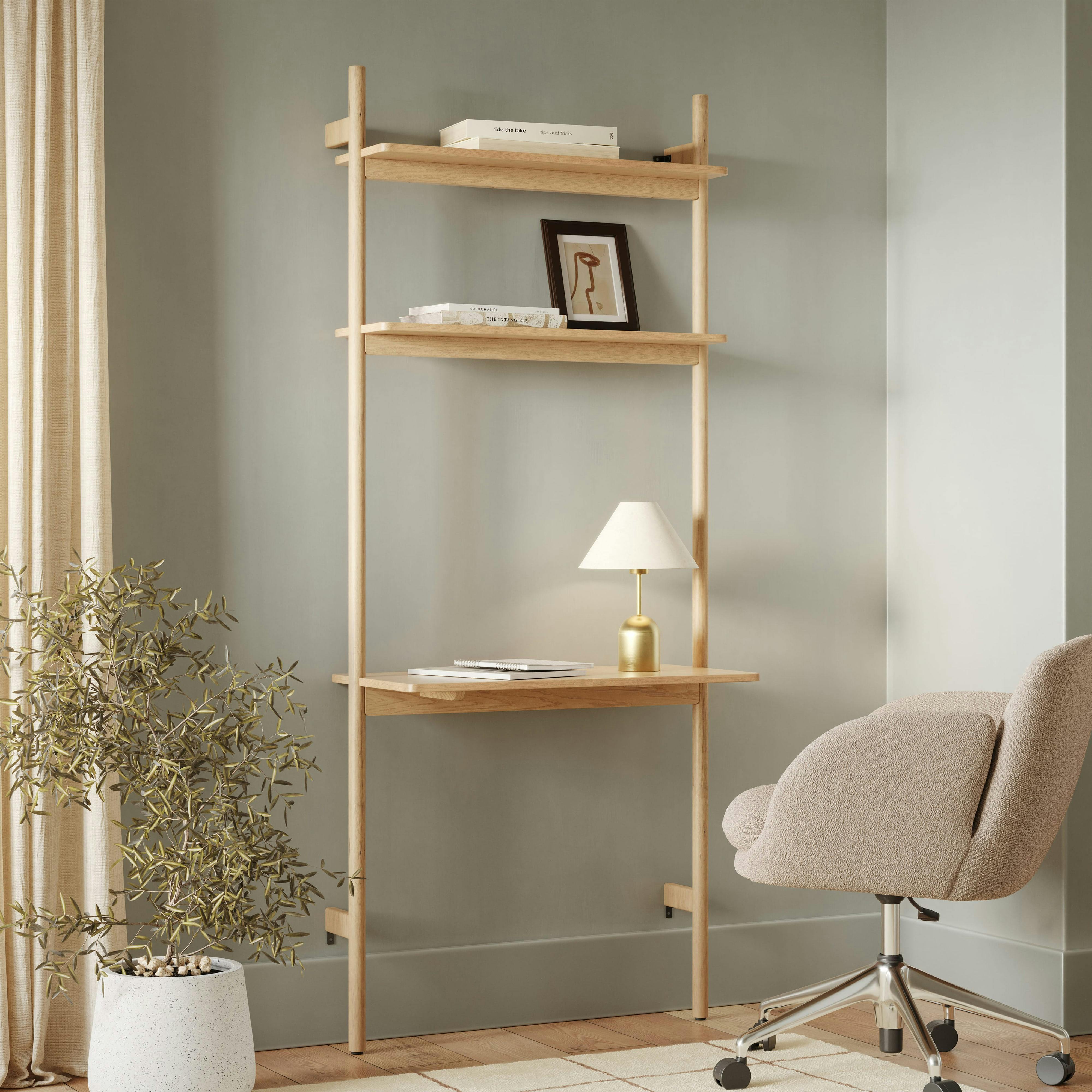 Heidi 33.5" Modular Wall Desk - White Oak