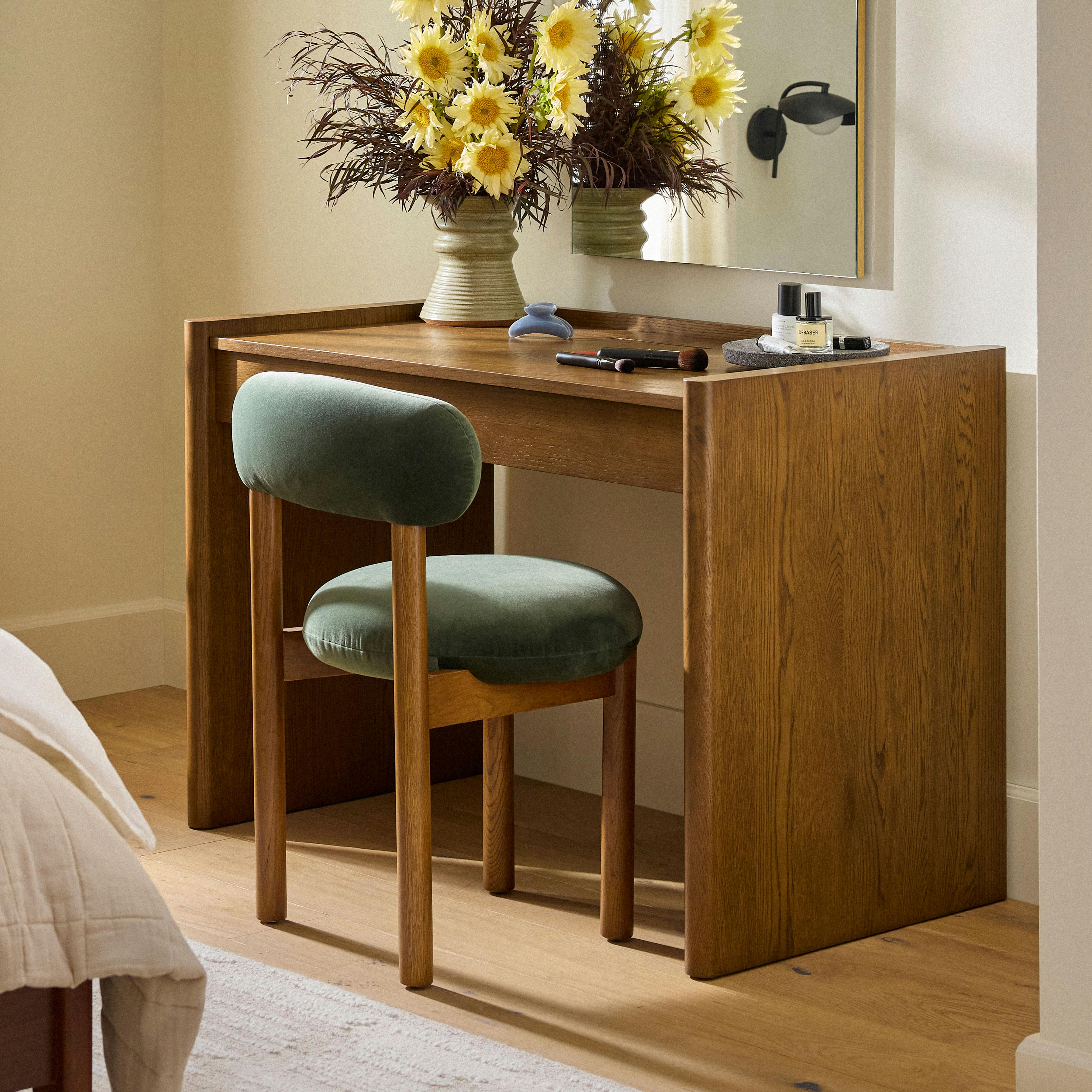 Torme 44" Height Adjustable Desk - Smoked Oak