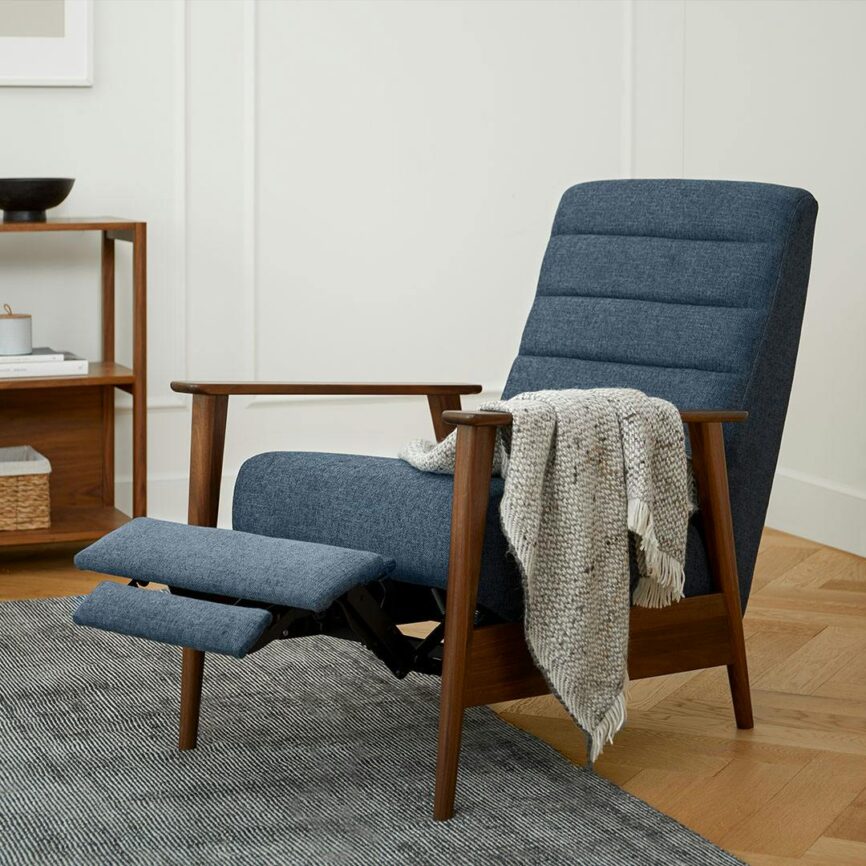 Ellow 28.5" Reclining Lounge Chair - Lennox Blue