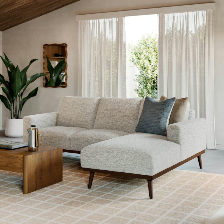 Rhett 93" Right Chaise Sectional - Pepper Ivory