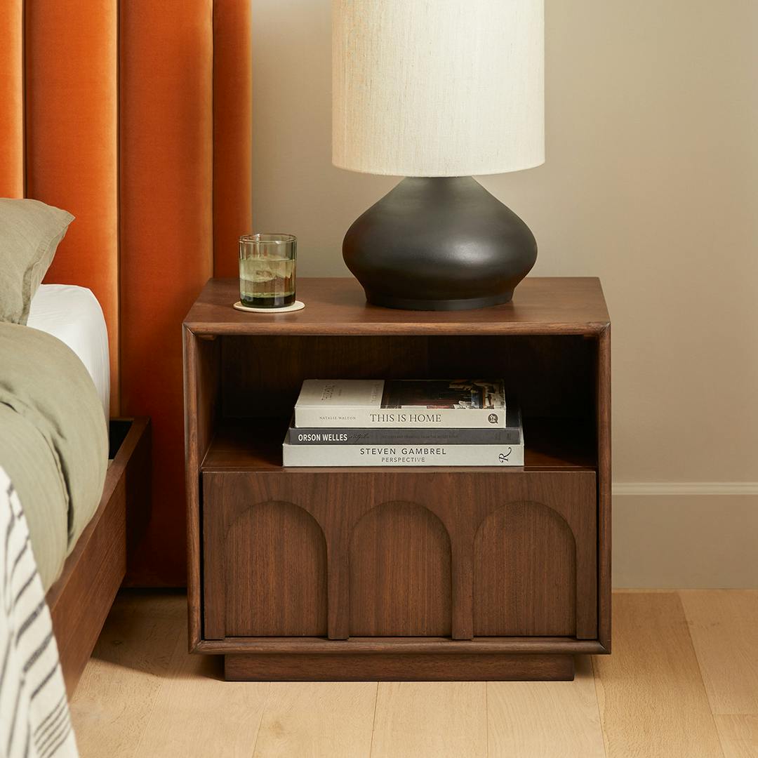 Prima 1-Drawer Nightstand - Walnut