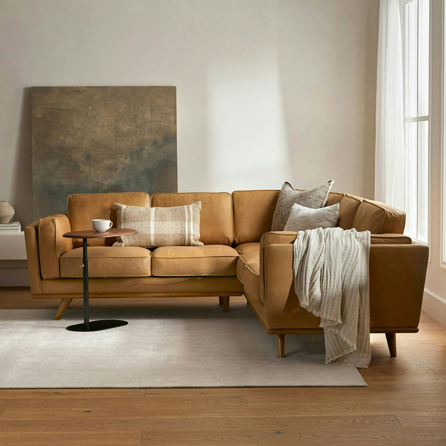 Timber 93" Leather Sectional
