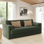 Sven 88" Grounded Tufted Velvet Sofa - Plush Pacific Green