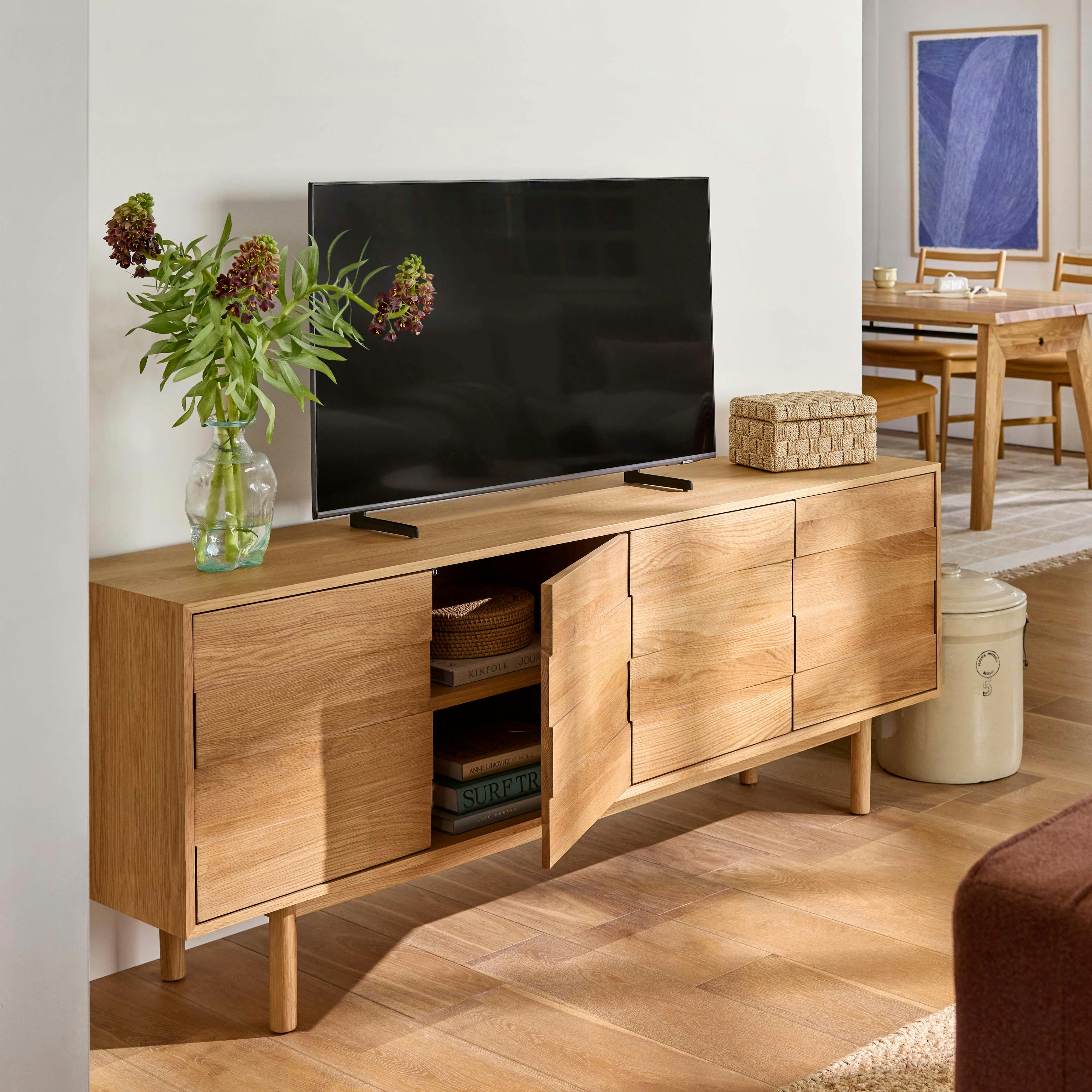 Merto 72" Media Unit - Natural Oak