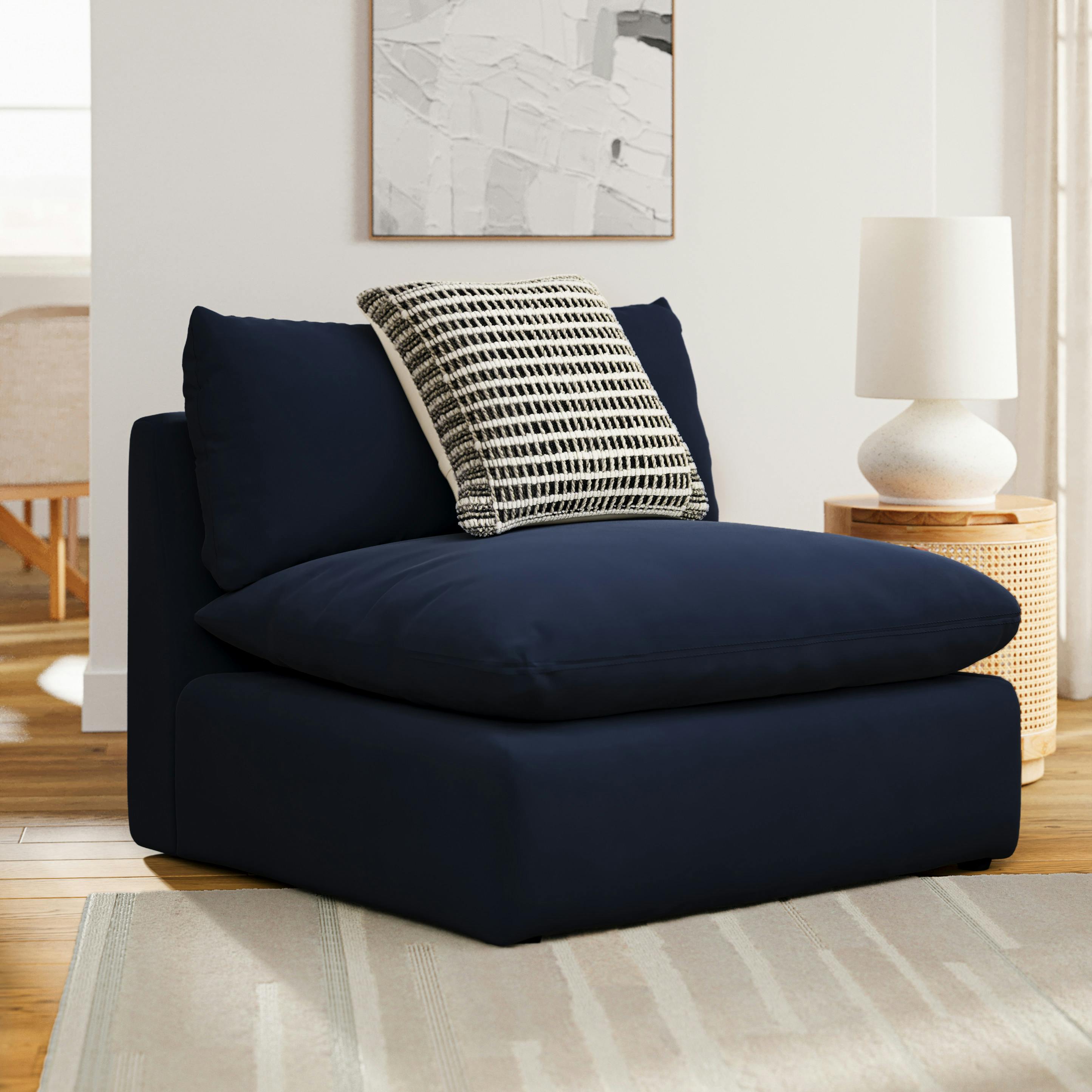 Leigh 39.5" Velvet Armless Chair Module - Hale Ink