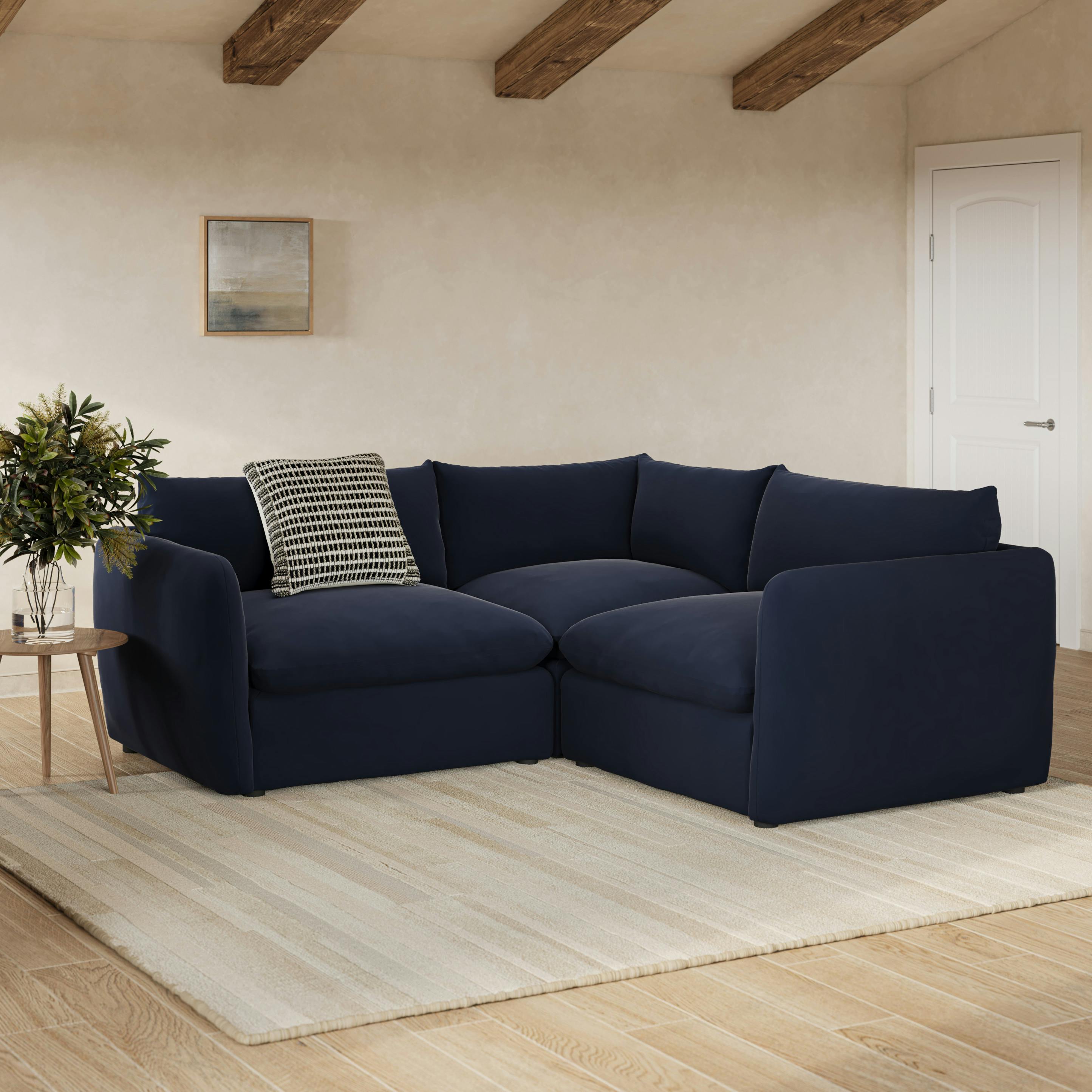 Leigh 87" Velvet Modular Corner Sectional - Hale Ink