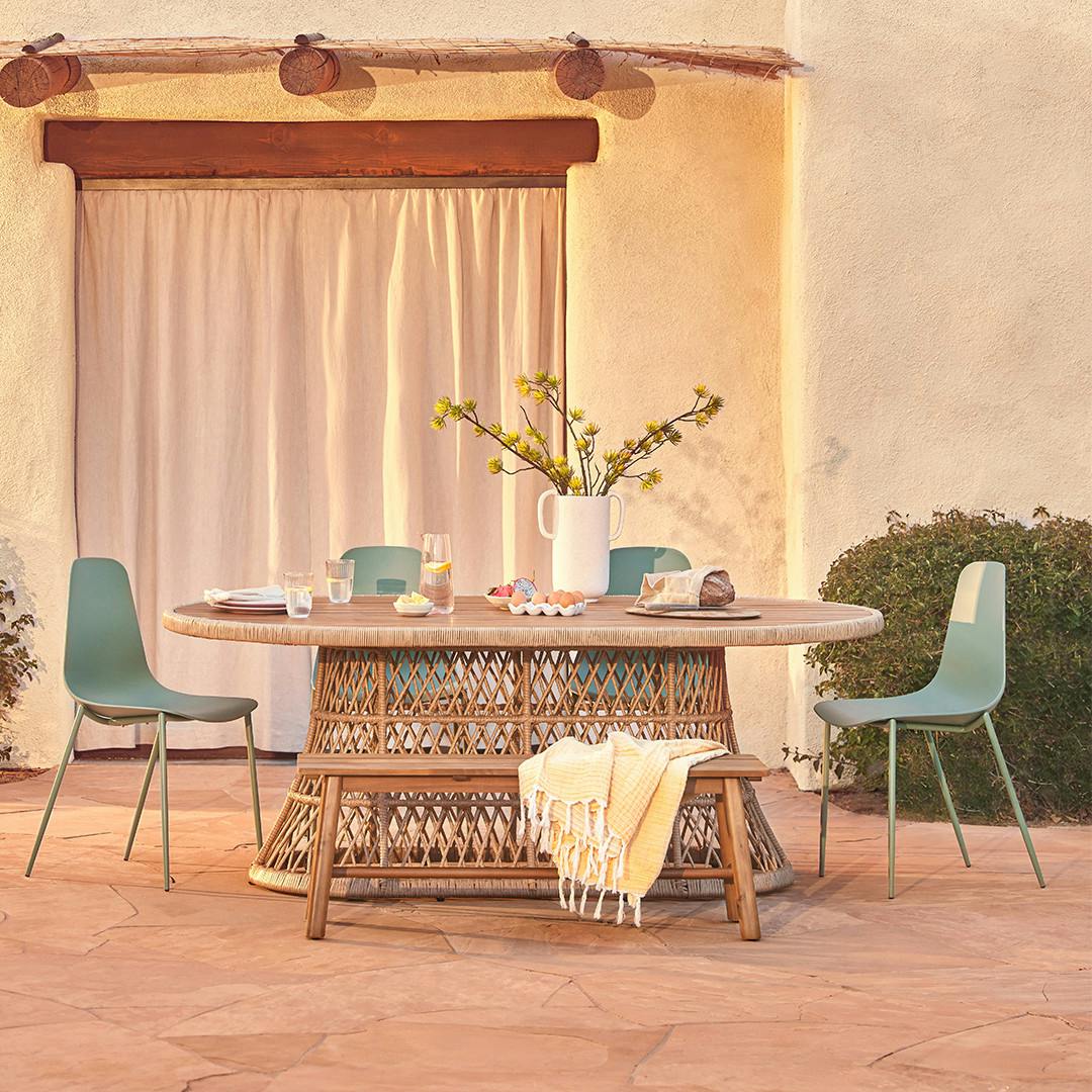 Calliope 78.75" Outdoor Dining Table  - Wicker