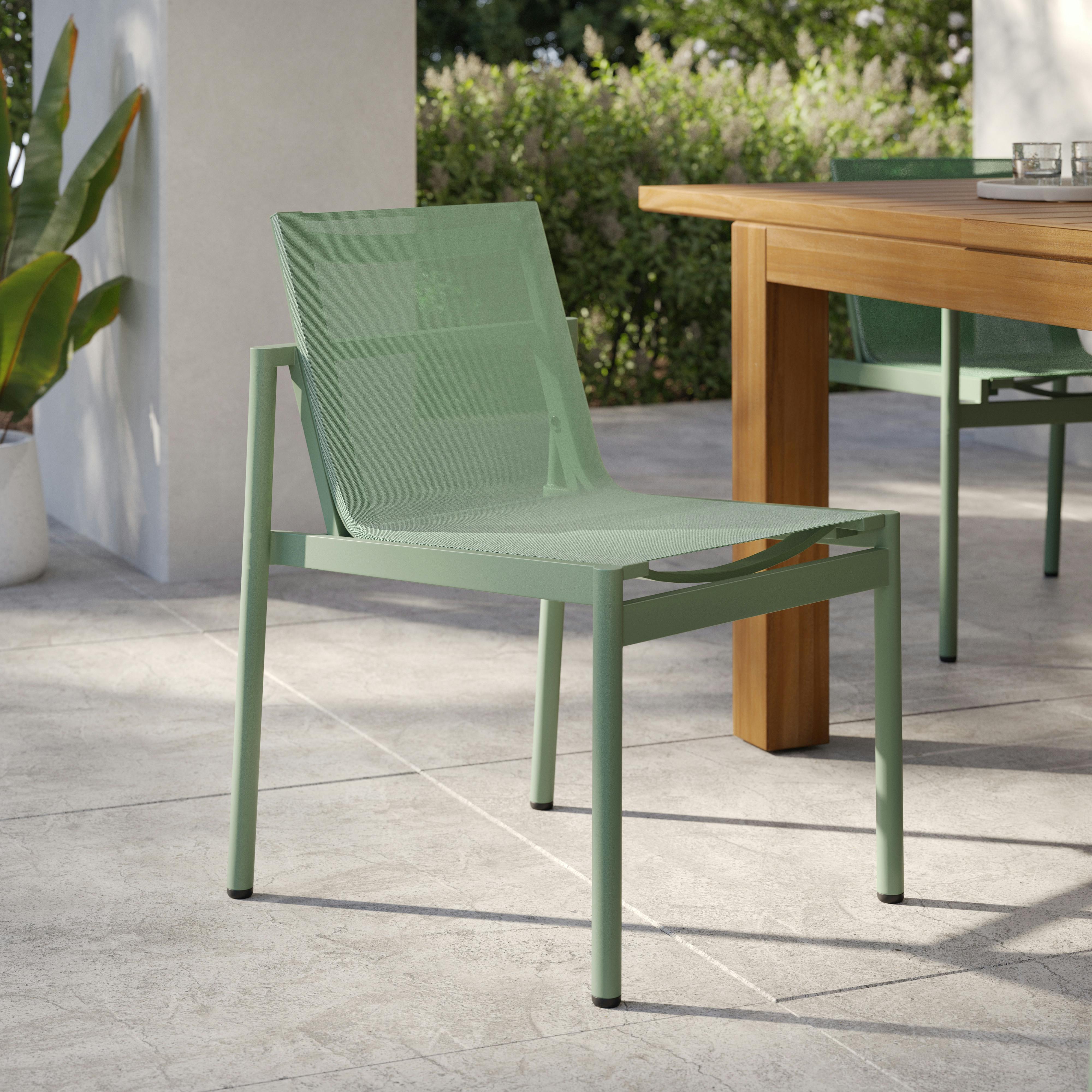 Tola Outdoor Stackable Textilene Dining Chair - Khaki Green