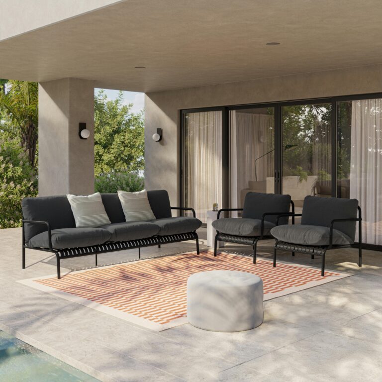 Sarek 89" Outdoor Sofa Set - Sunbrella® Onyx