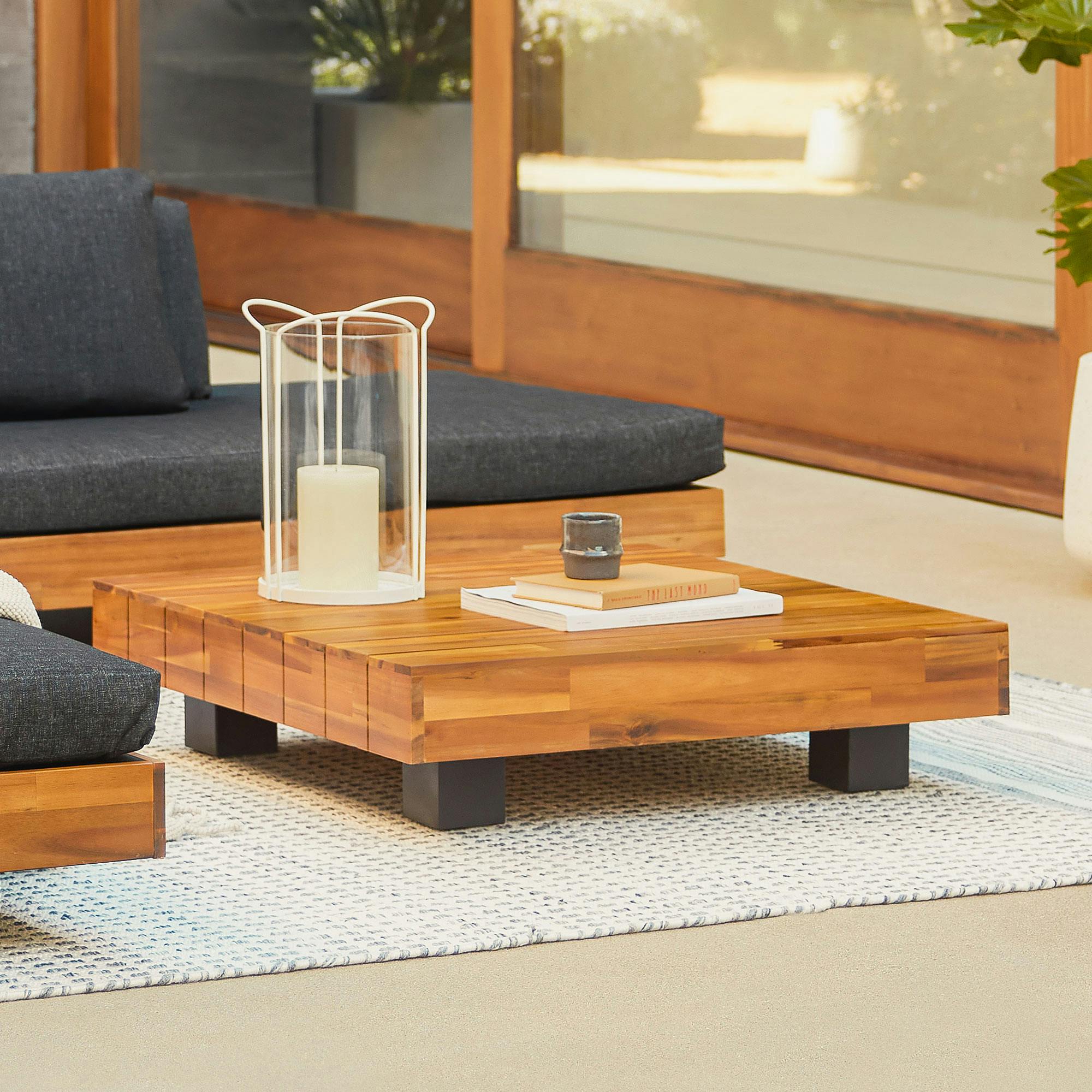 Lubek 32.5" Outdoor Coffee Table - Tuscan Brown