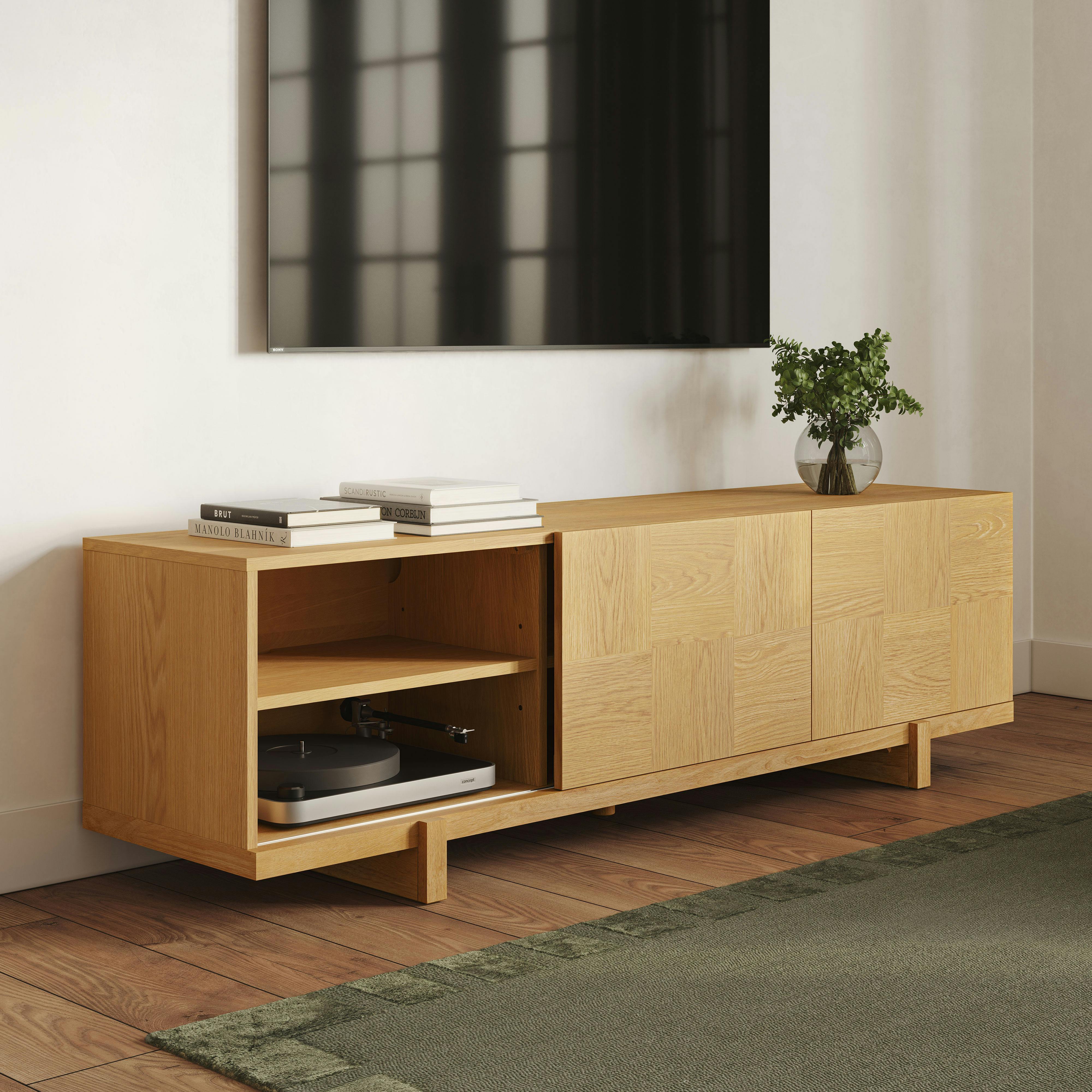 Ayra 70" Media Unit - Natural Oak