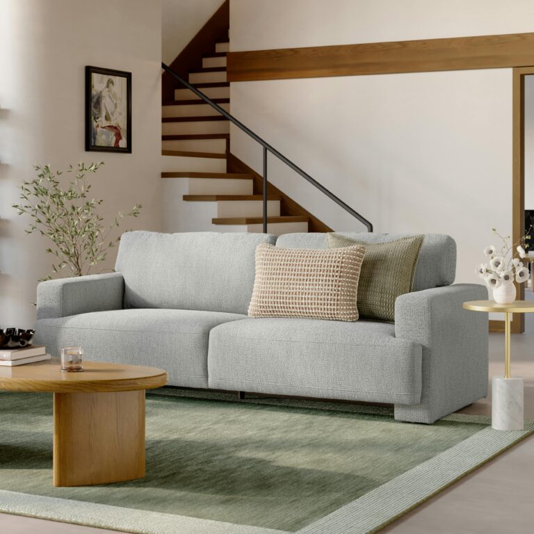 Sadie 89.75" Sofa - Pepper Ivory