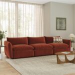 Leigh 131.5" Velvet Modular Sofa - Hale Rust