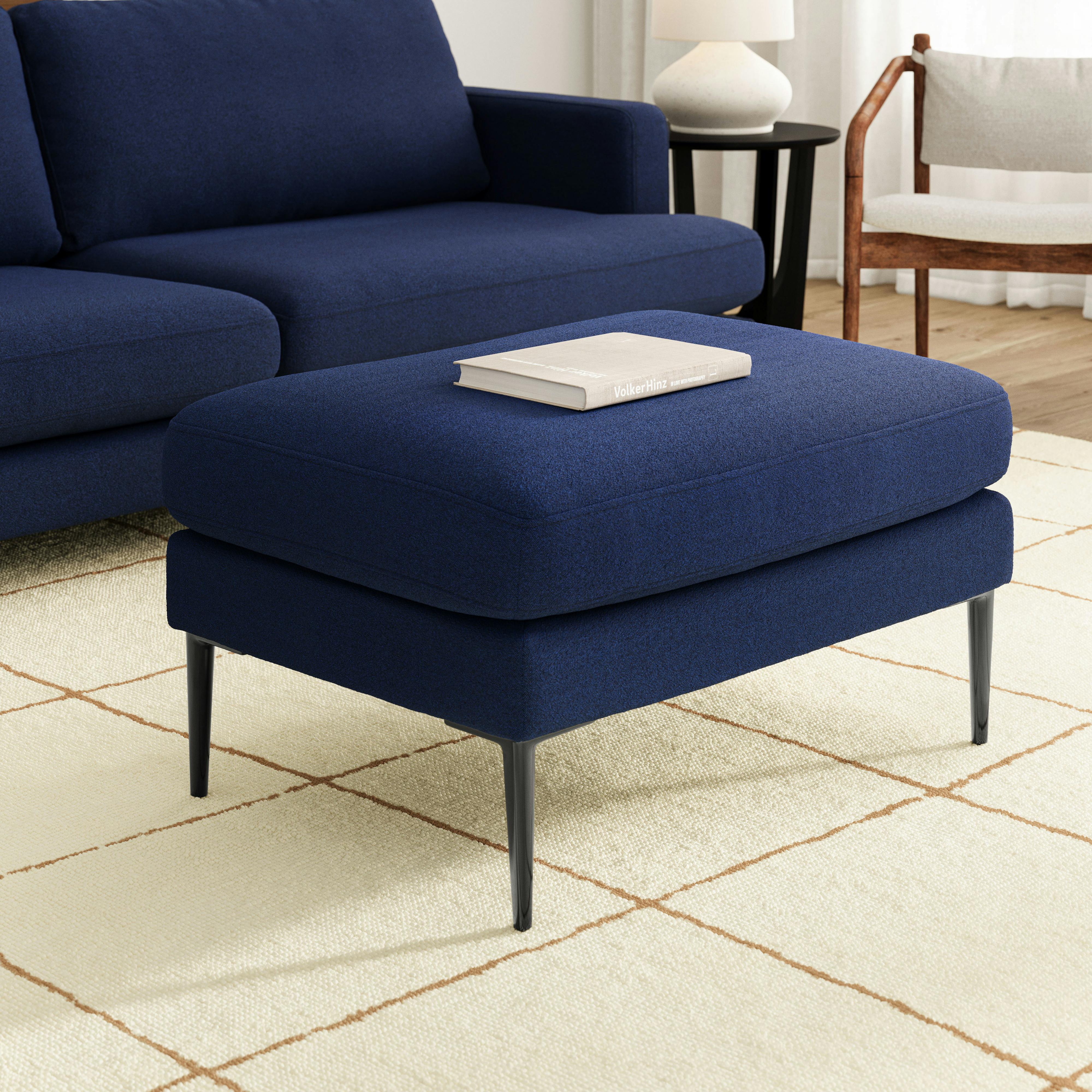 Cillian 33" Ottoman - Ratine Navy