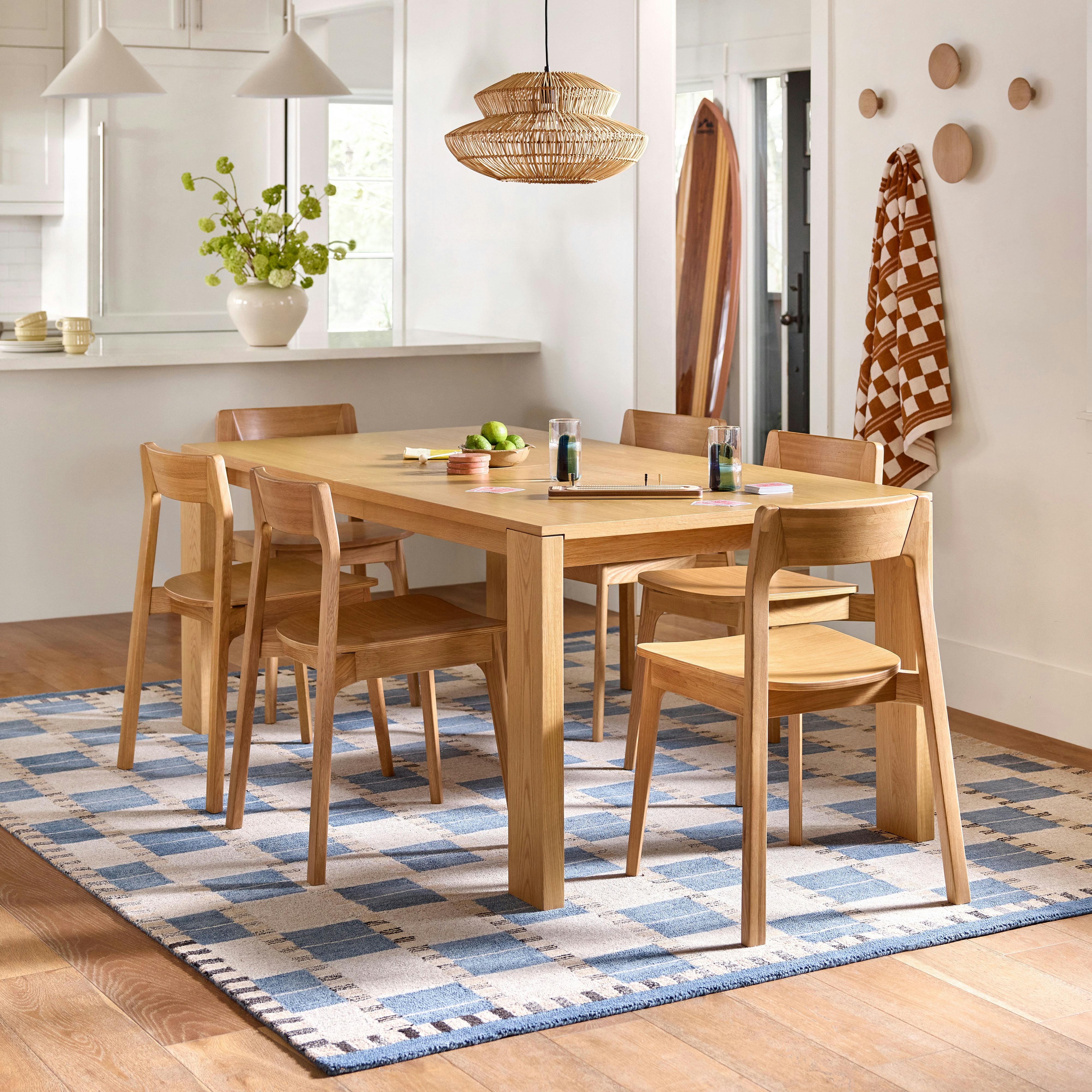 Dako 76.75" - 116" Extendable Dining Table - Natural Oak