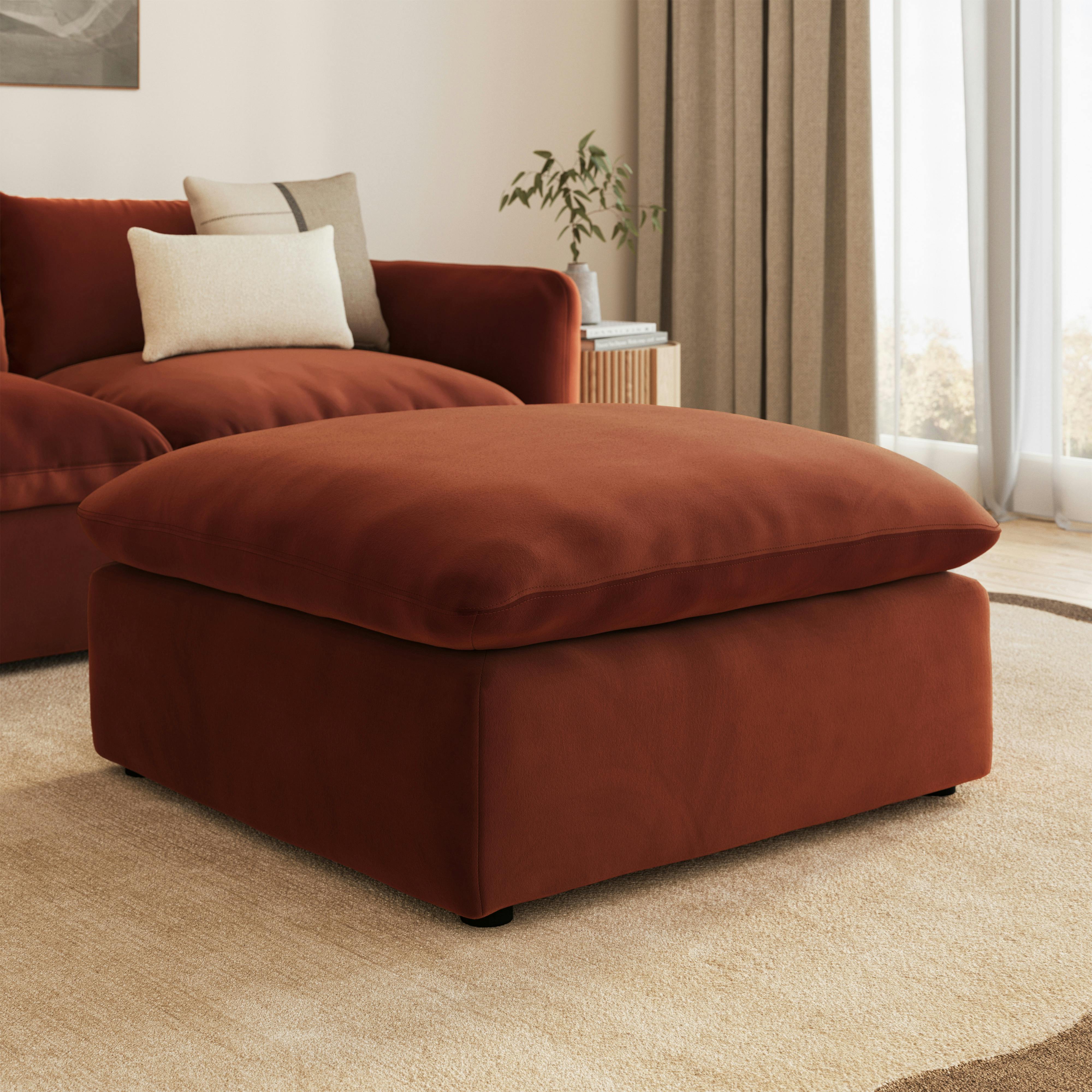 Leigh 41" Velvet Ottoman - Hale Rust