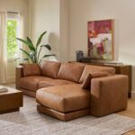 Whitmore 107" Leather Reversible Sectional - Salerno Tan